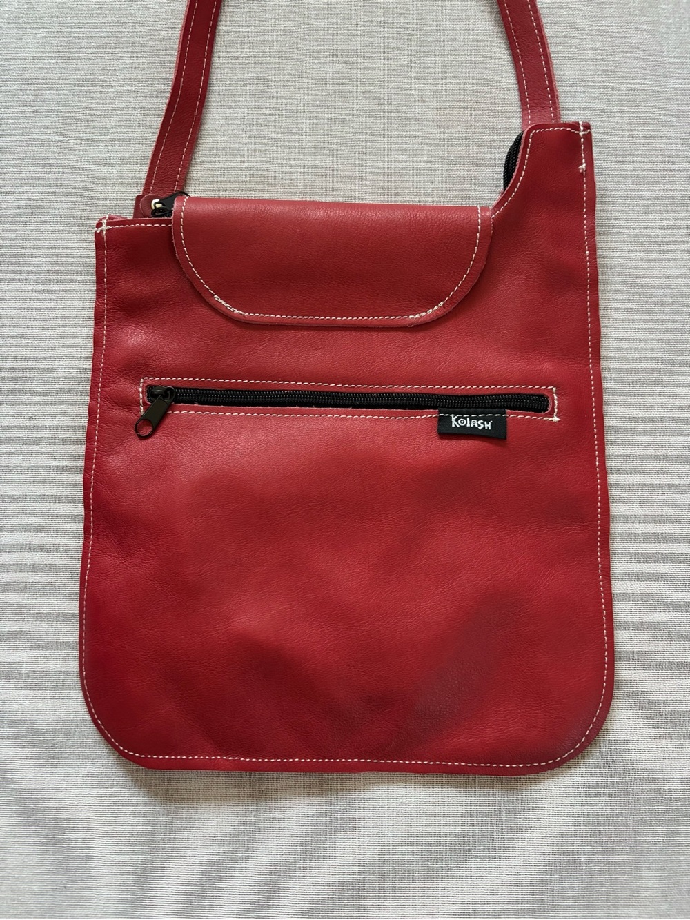Kolash red leather crossbody purse. - Picture 10 of 13